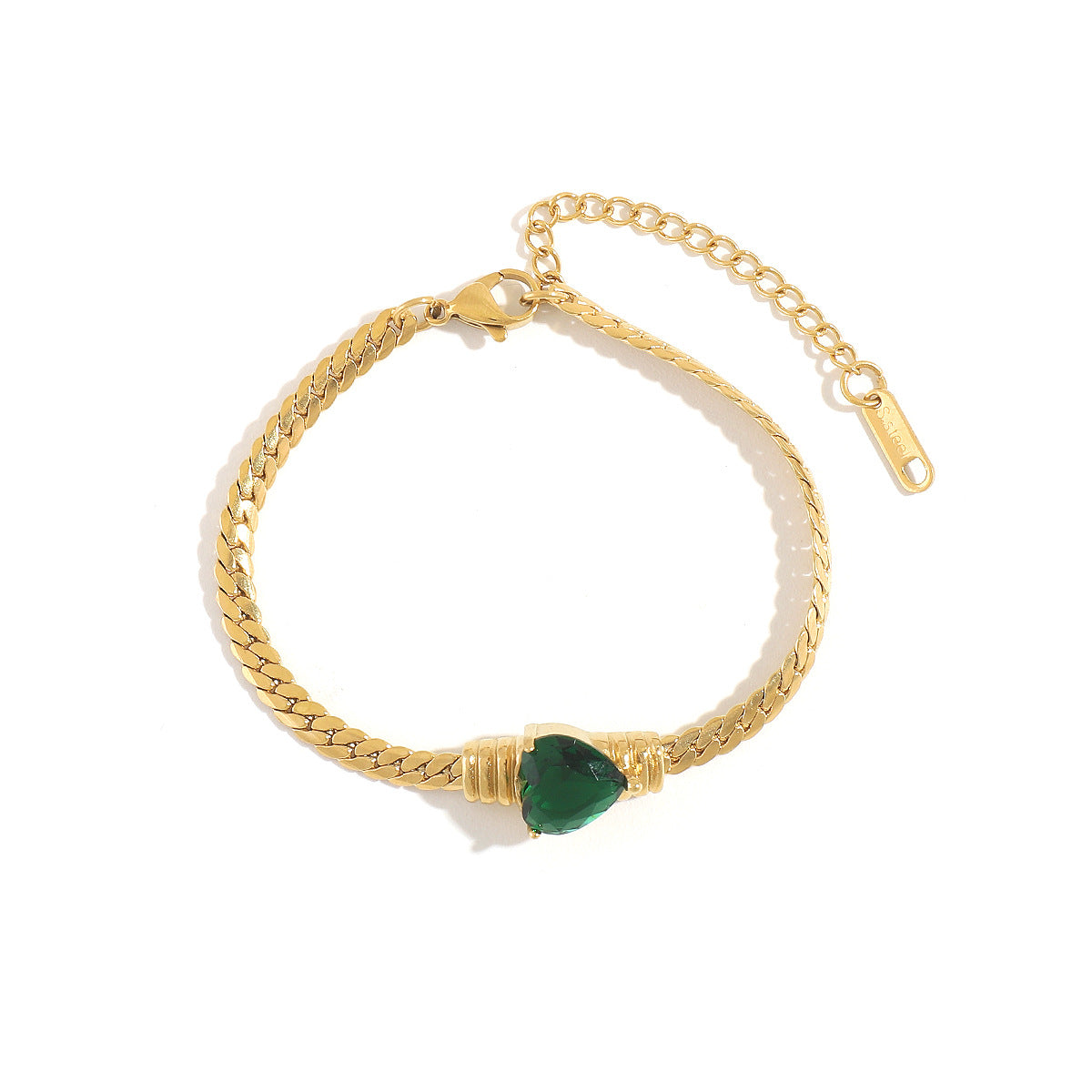 Wholesale Stainless Steel 18K Light Luxury Zircon Retro Bracelet