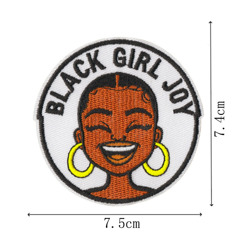 Wholesale Embroidered Patch With Black Independence Day Design Sew On Decorative Badge For Coats Casual Craft Supply For Resale