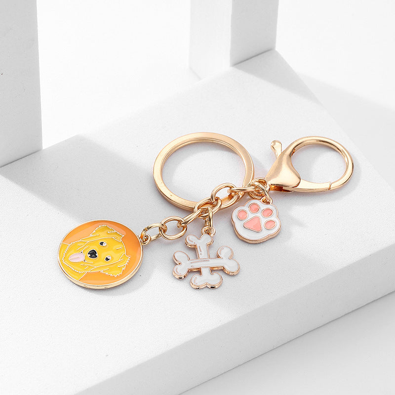 Caricaturas al por mayor de caricatura con llavero de metal de mascota