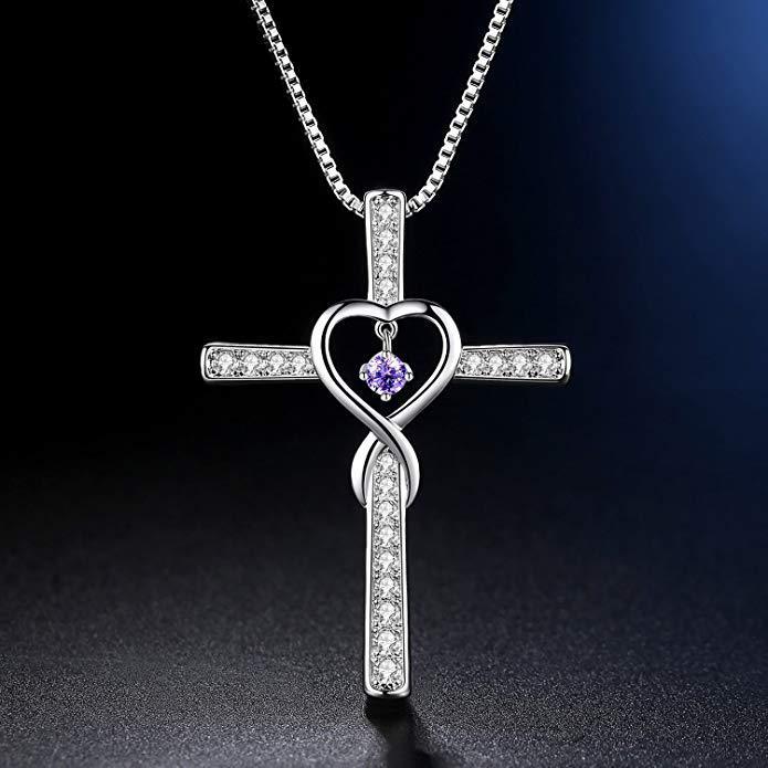 Wholesale Cross religious faith inlaid zircon pendant necklace