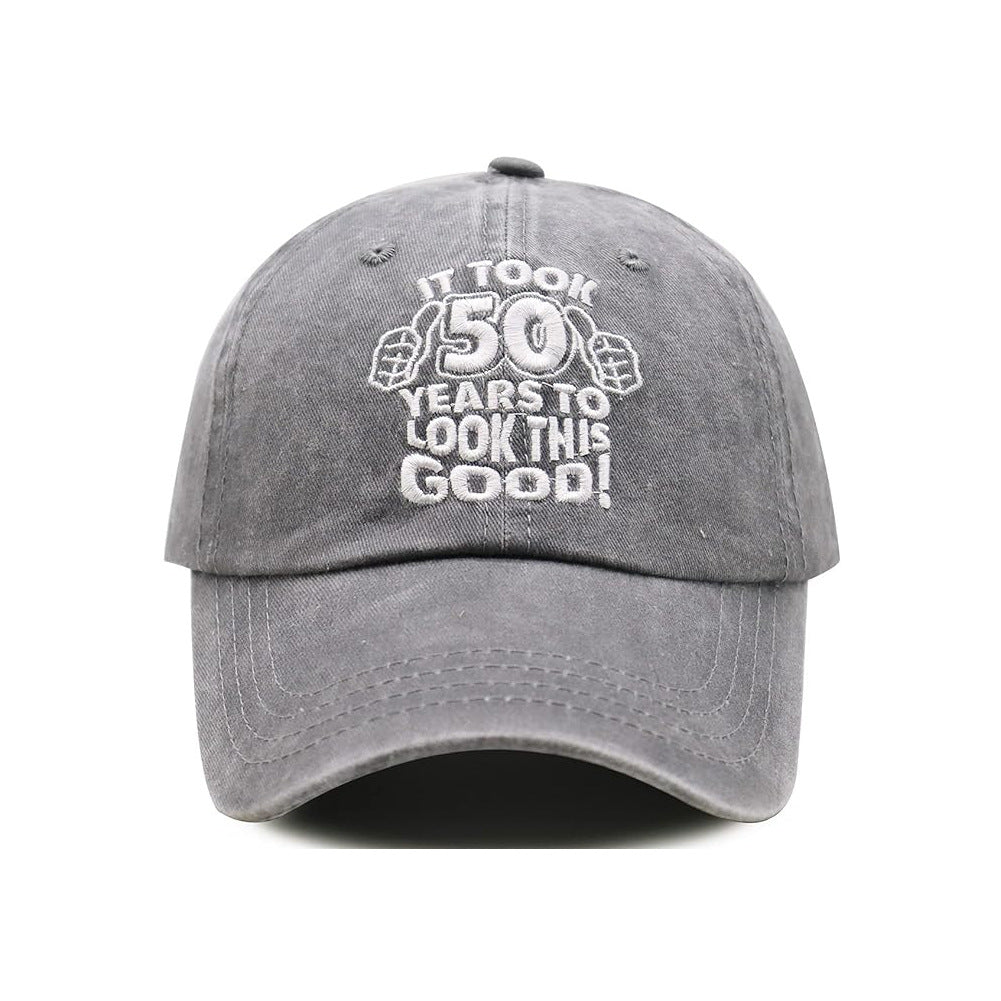 Wholesale Embroidered Washed Cotton 80th Vintage Baseball Cap