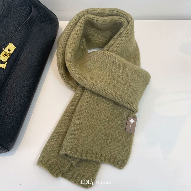 Wholesale Wool Blend Knitted Solid Color Wool Scarf