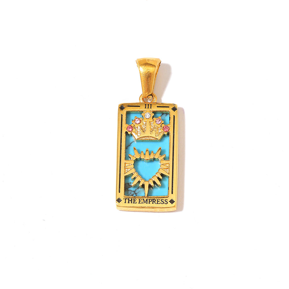 Wholesale Stainless Steel Gold Tarot Card Pendant