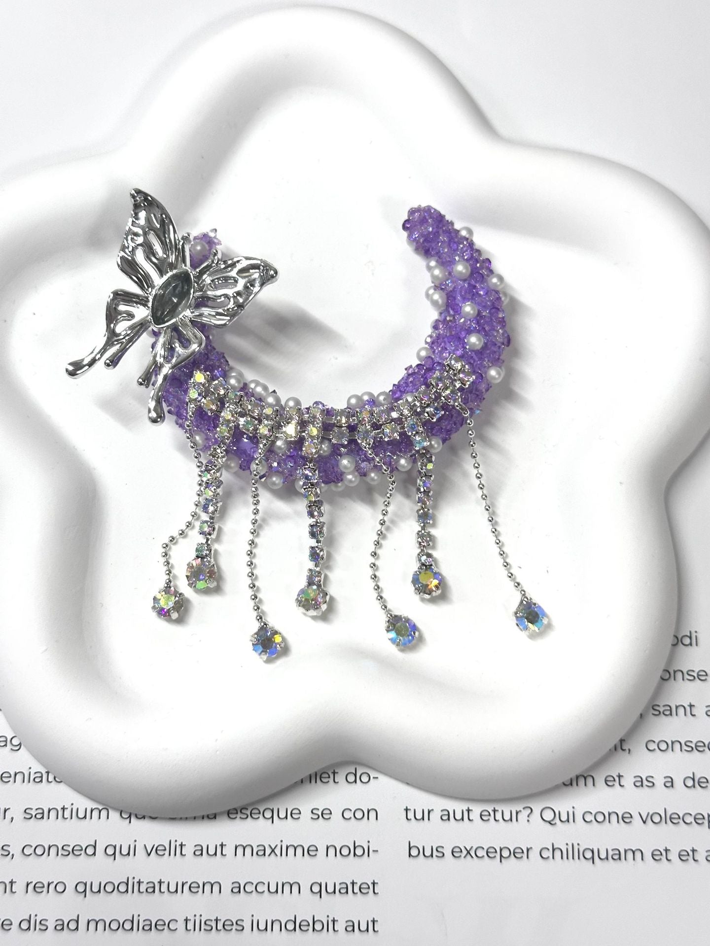Wholesale Moon tassel butterfly beaded straight hole beads