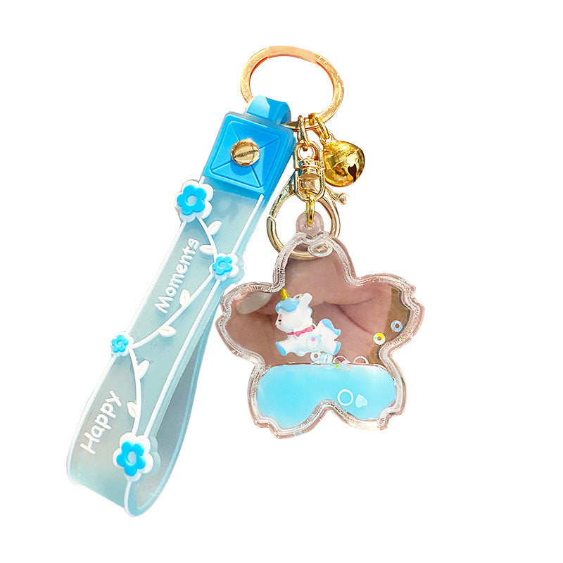 Wholesale Acrylic Quicksand Unicorn Keychain