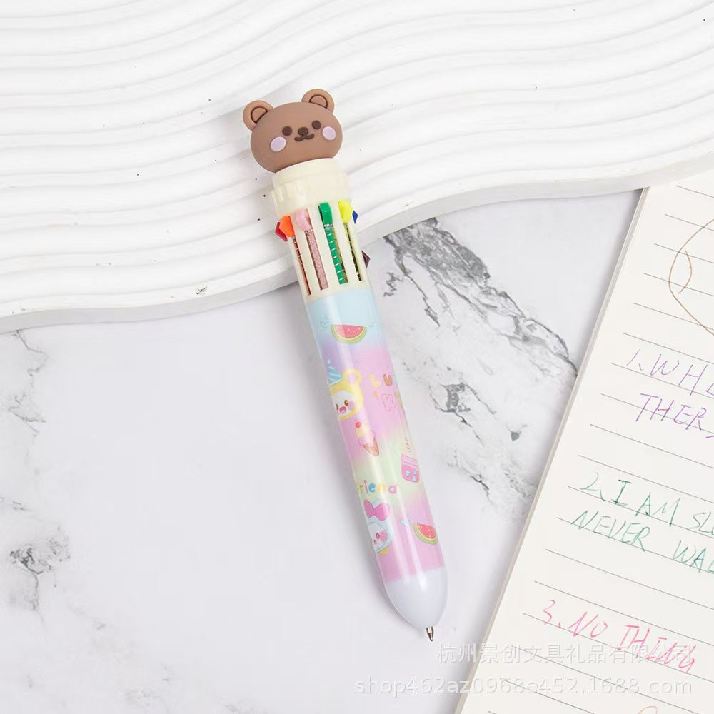 Wholesale Cartoon Head Ten Color Pen
