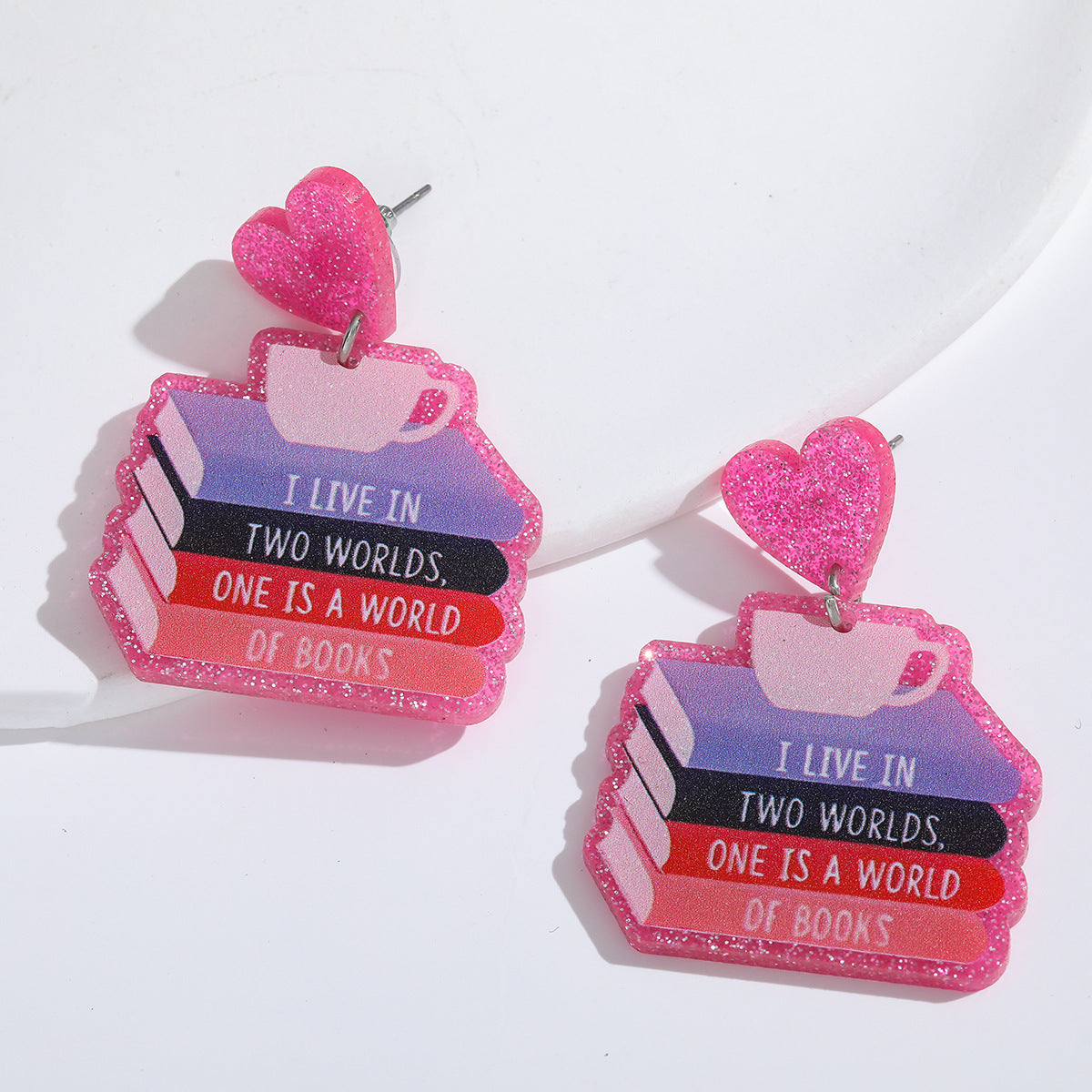 Wholesale Teacher's Day teach glitter acrylic earrings campus teacher earrings cute jewelry