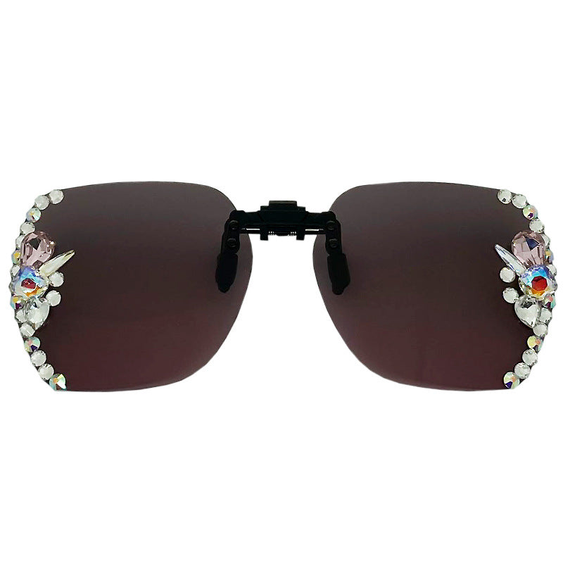Wholesale Rhinestone Myopia Clip-On Women's UV Protection Driving Special Polarized Clip-On Sunglasses