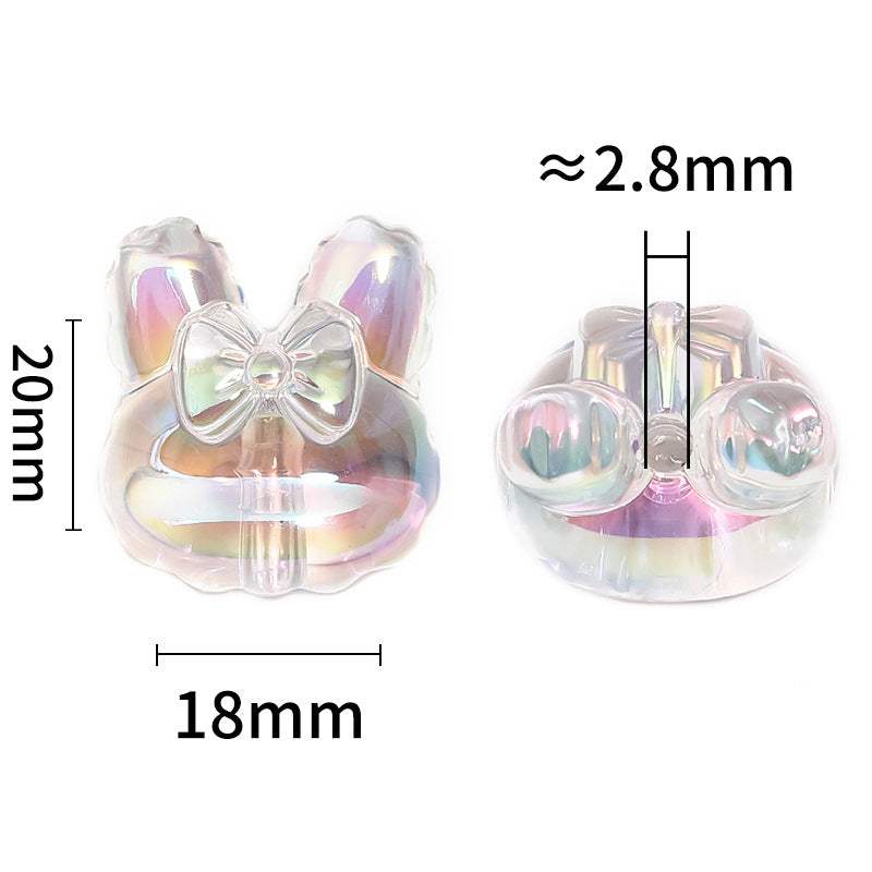Wholesale 50pcs Bow Acrylic Rabbit Ears Beads Diy Accessories Beads