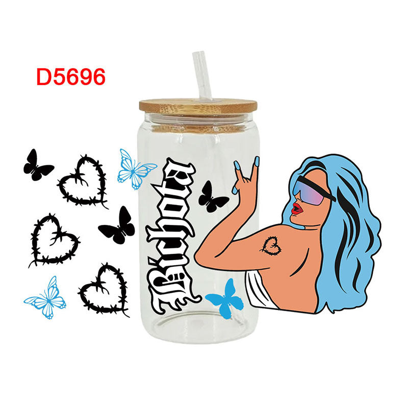 Wholesale Cartoon Cute Trendy Character Theme 16oz Cup UV DTF Wraps