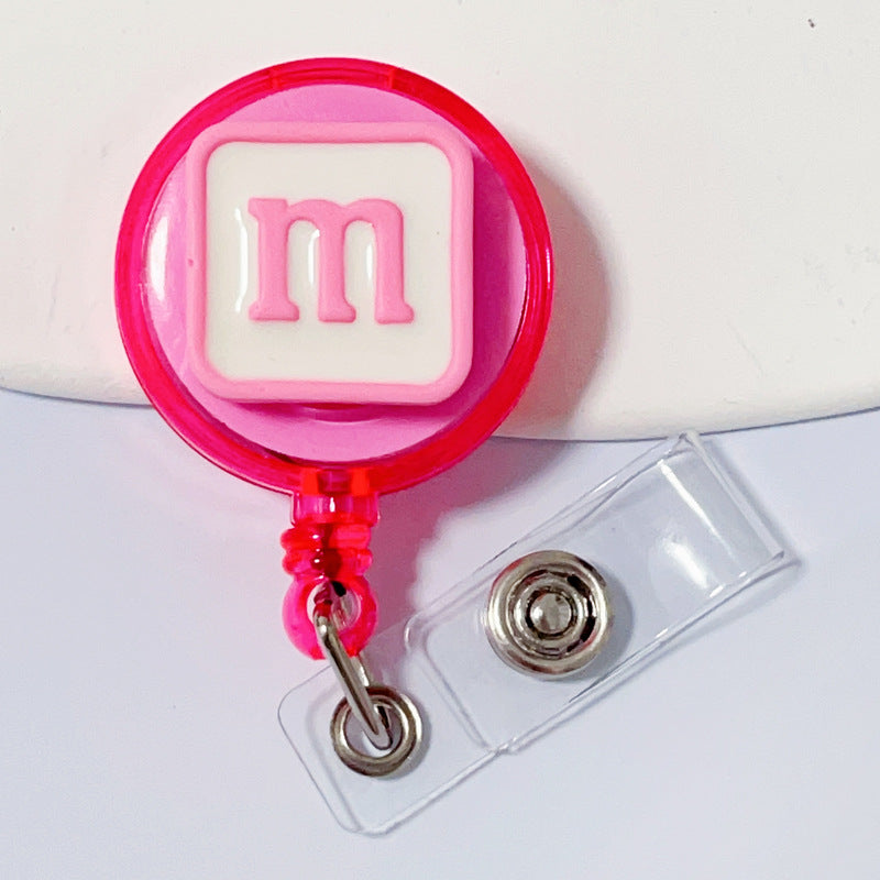 Wholesale Badge Clip Telescopic Easy Pull Anti-lost Device Sunflower Smiley Round Keychains