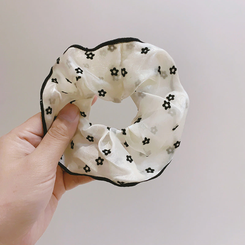 Wholesale Textured Polka Dot Mesh Lace Scrunchie Hair Scrunchies