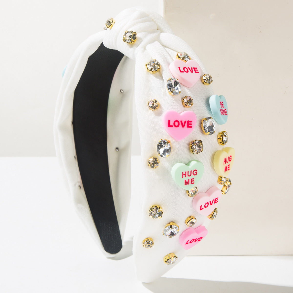 Wholesale Valentine's Day Heart-shaped Letter Hand-knotted Diamond  Hair Clips