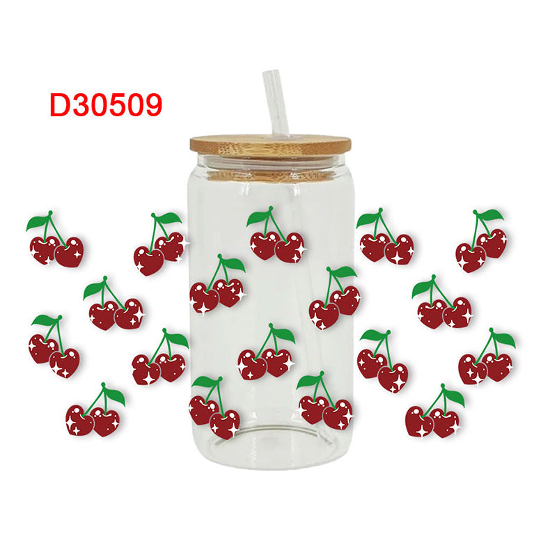 Wholesale Colorful Cherries 16oz Cup UV DTF Wrap