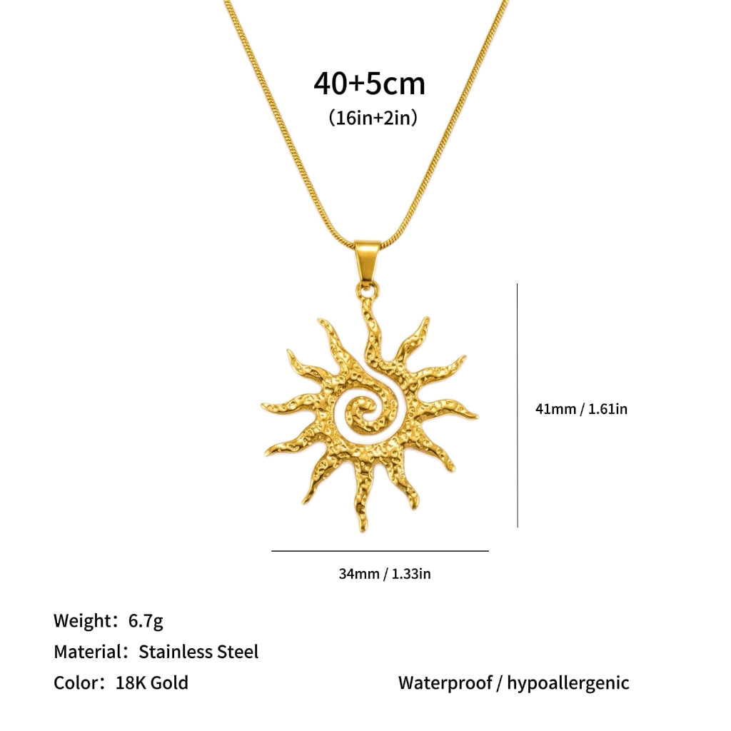 Wholesale Sun Starfish and Other Pendants Titanium Steel Necklace
