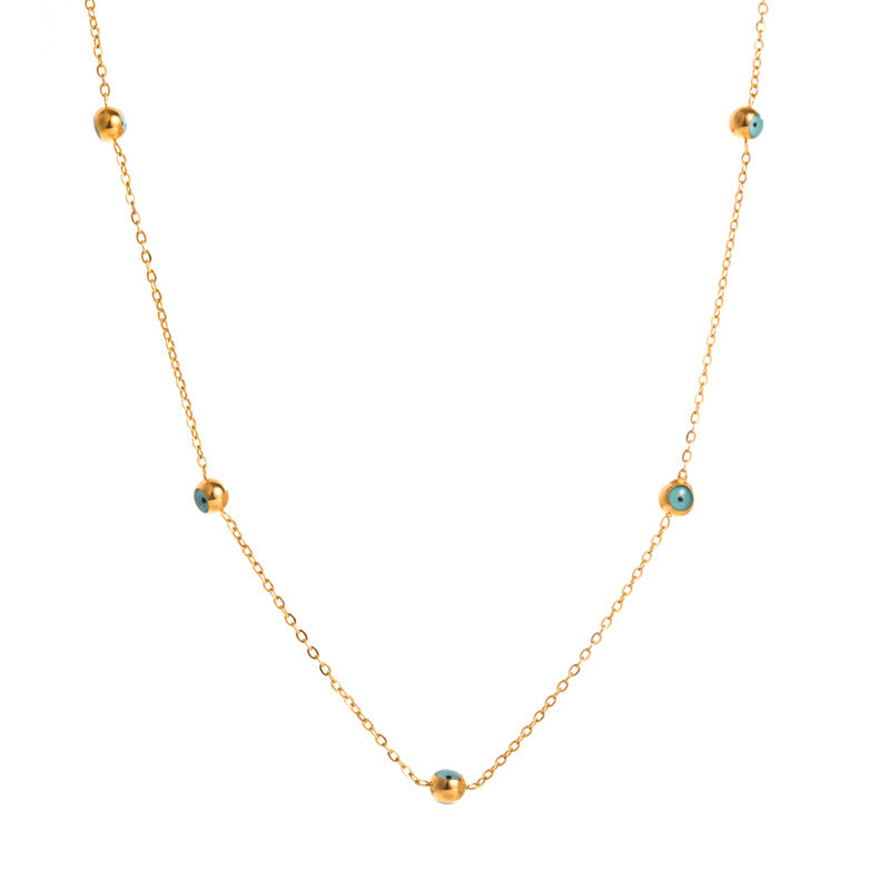 Wholesale stainless steel cross pendant double chain water drop oil titanium steel necklace