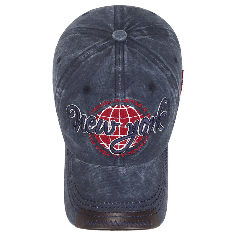Wholesale Casual Adjustable Soft Top Washed Distressed Baseball Cap