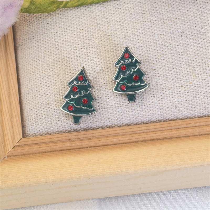 Wholesale  12pcs/pack Earrings  Trend  Elk Tree Earrings Set Girls Party Christmas Gift