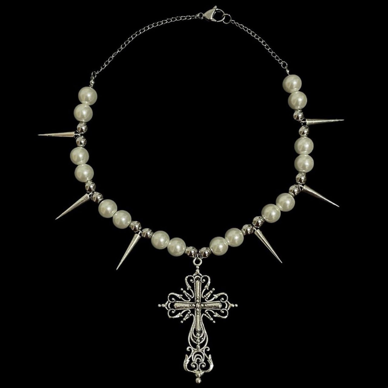 Wholesale Exaggerated personality cone necklace pearl cone short clavicle chain