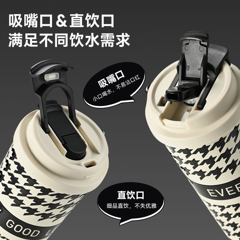 Wholesale Double drink cold ice bully thermos cup girls high color value with straw tea separation students portable tea cup