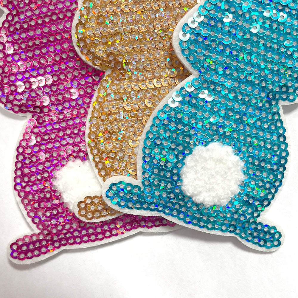 Wholesale Boutique Easter Rabbit Embroidered Iron On Patch With Hot Melt Glue For Coat DIY Accessory
