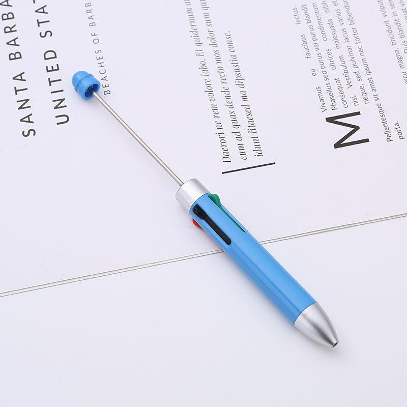 Wholesale DIY Beaded Multi Color Press Four Color Refill Plastic Ballpoint Pen