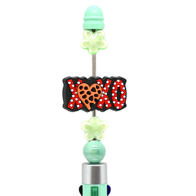 Wholesale Random 100pcs valentine' s day rotatable pen beads