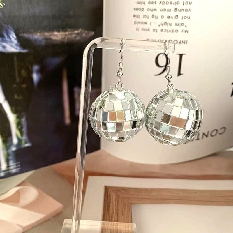 Wholesale Disco Laser Lamp Ball Glass Earrings
