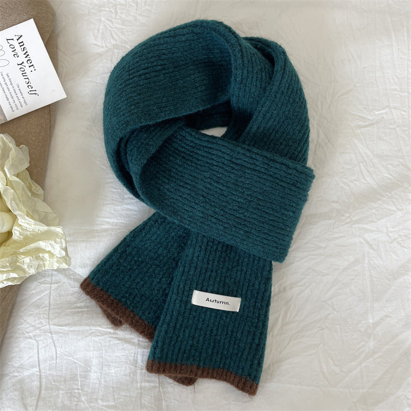 Wholesale Knitted Wool Thickened Warm Wrap Red Scarves