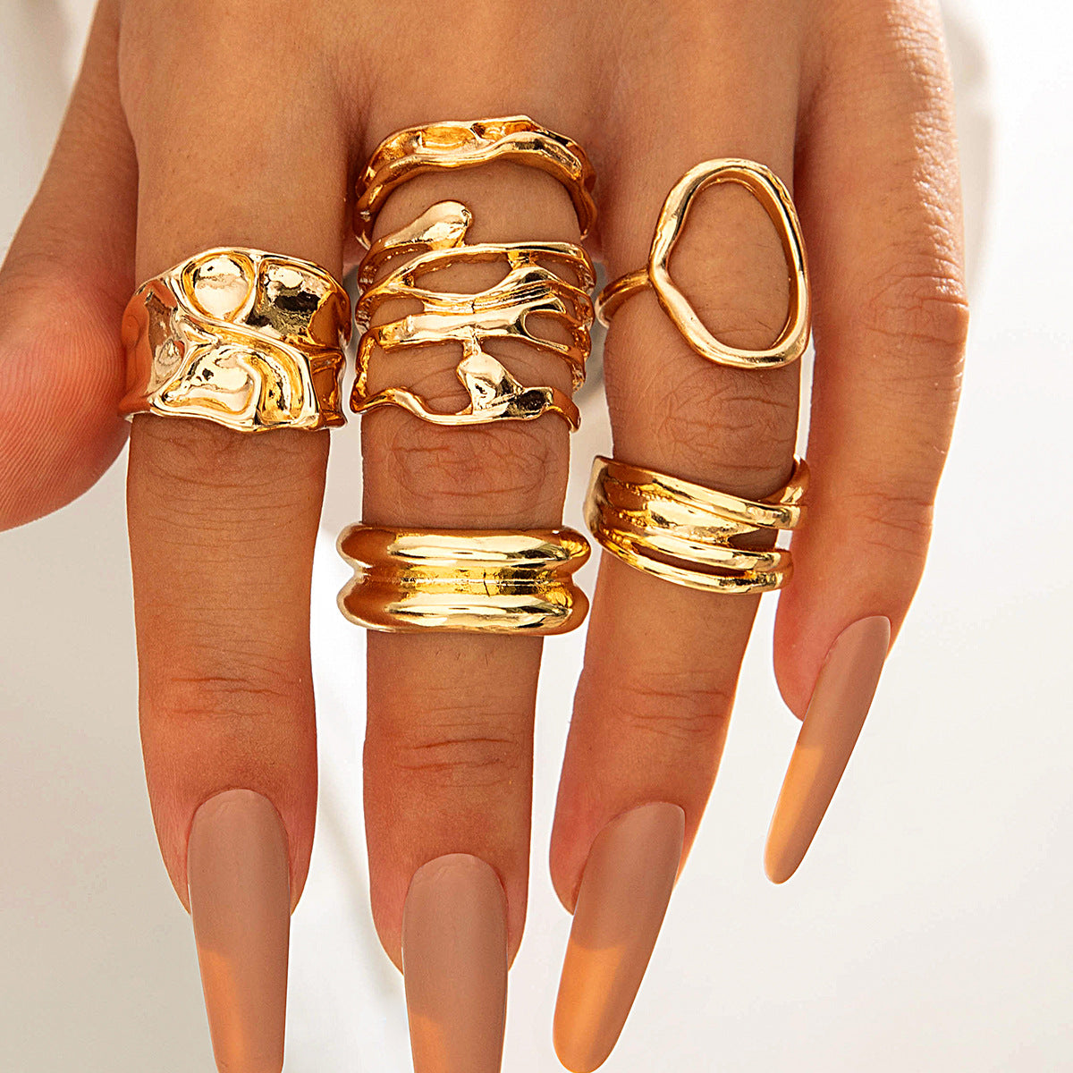 Wholesale Geometric irregular Alloy Rings