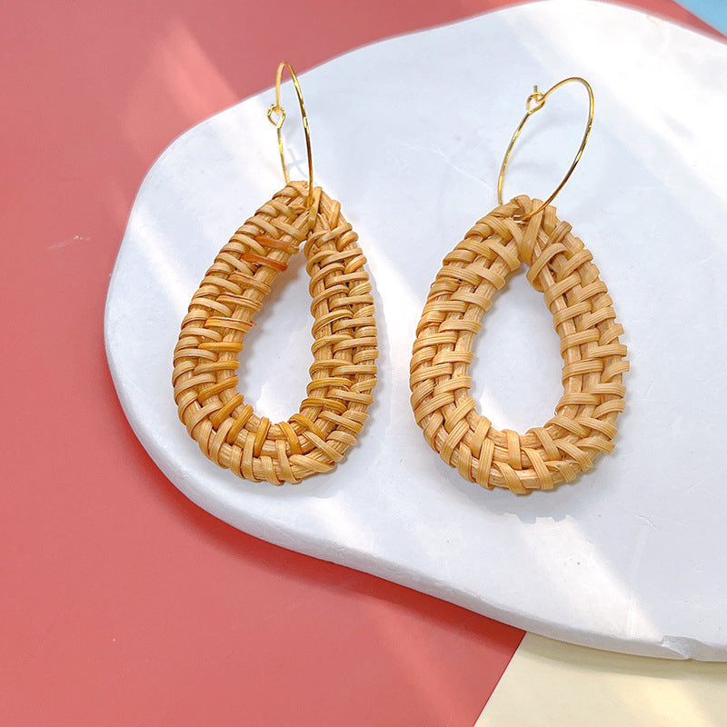 Wholesale Geometric Acrylic Straw Earrings