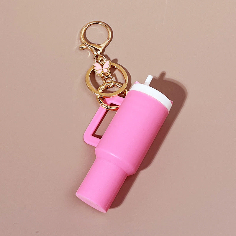 Wholesale New Butterfly Ice Cup Mini Tumbler Cup Keychains with Key Chain Pendant Can Put Lipstick Backpack Small Pendant Can Wrap