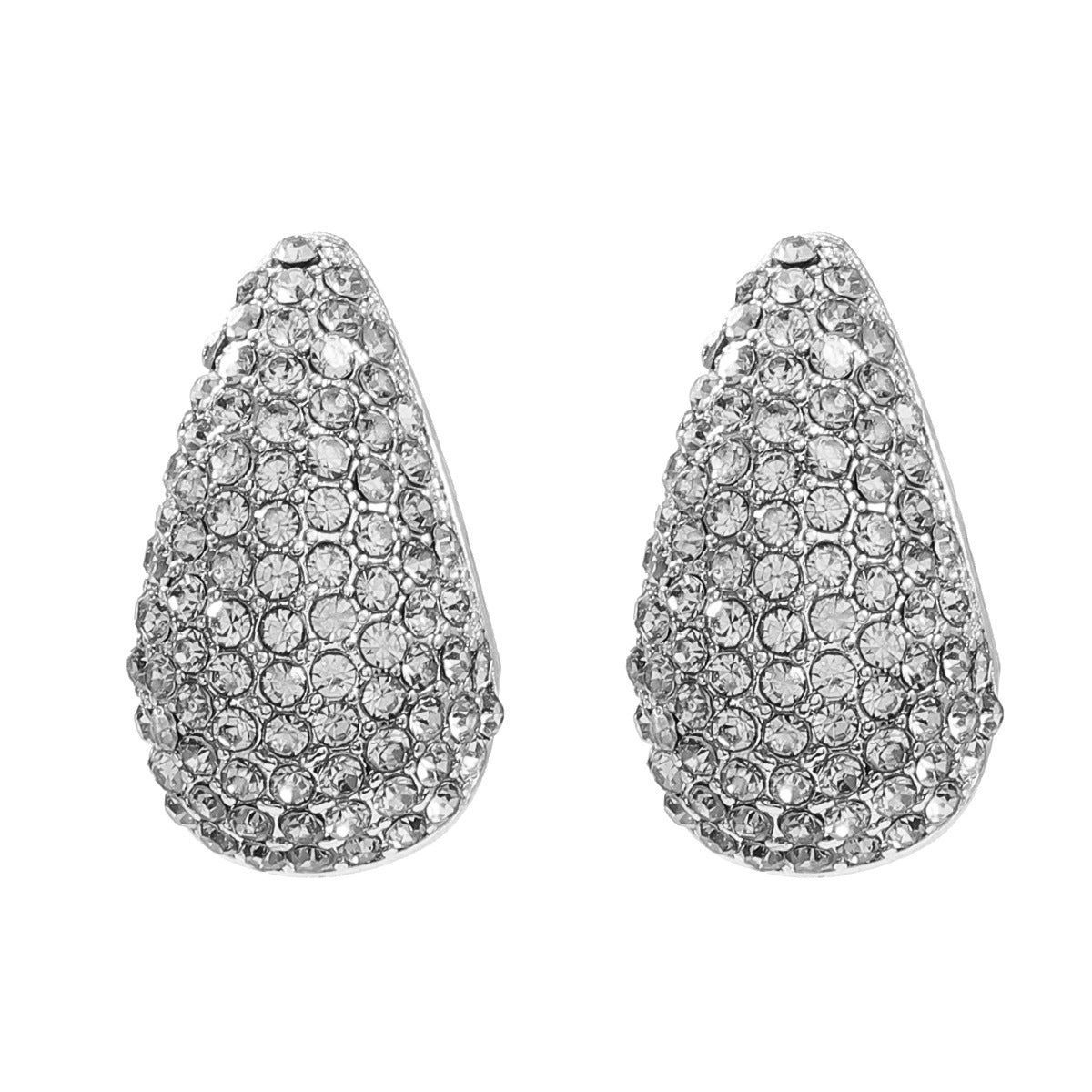 Wholesale Full Diamond Droplet Shaped Alloy Earrings