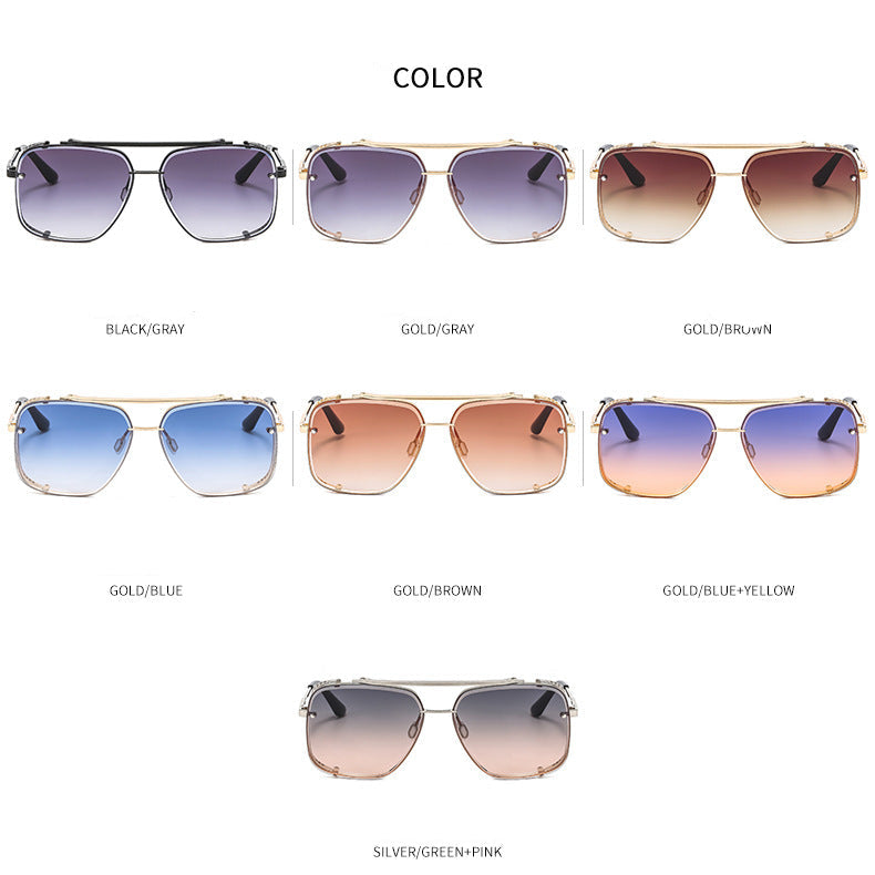 Wholesale Fashion Men' s and Women' s Metal Sunglasses Personalized Punk Style