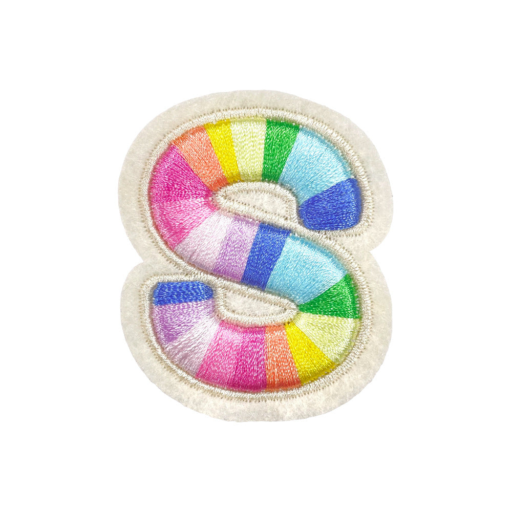 Wholesale Rainbow 3D Embroidered 26 Alphabet Letter Patches Self Adhesive DIY Fashion Accessory For Shoes Hats