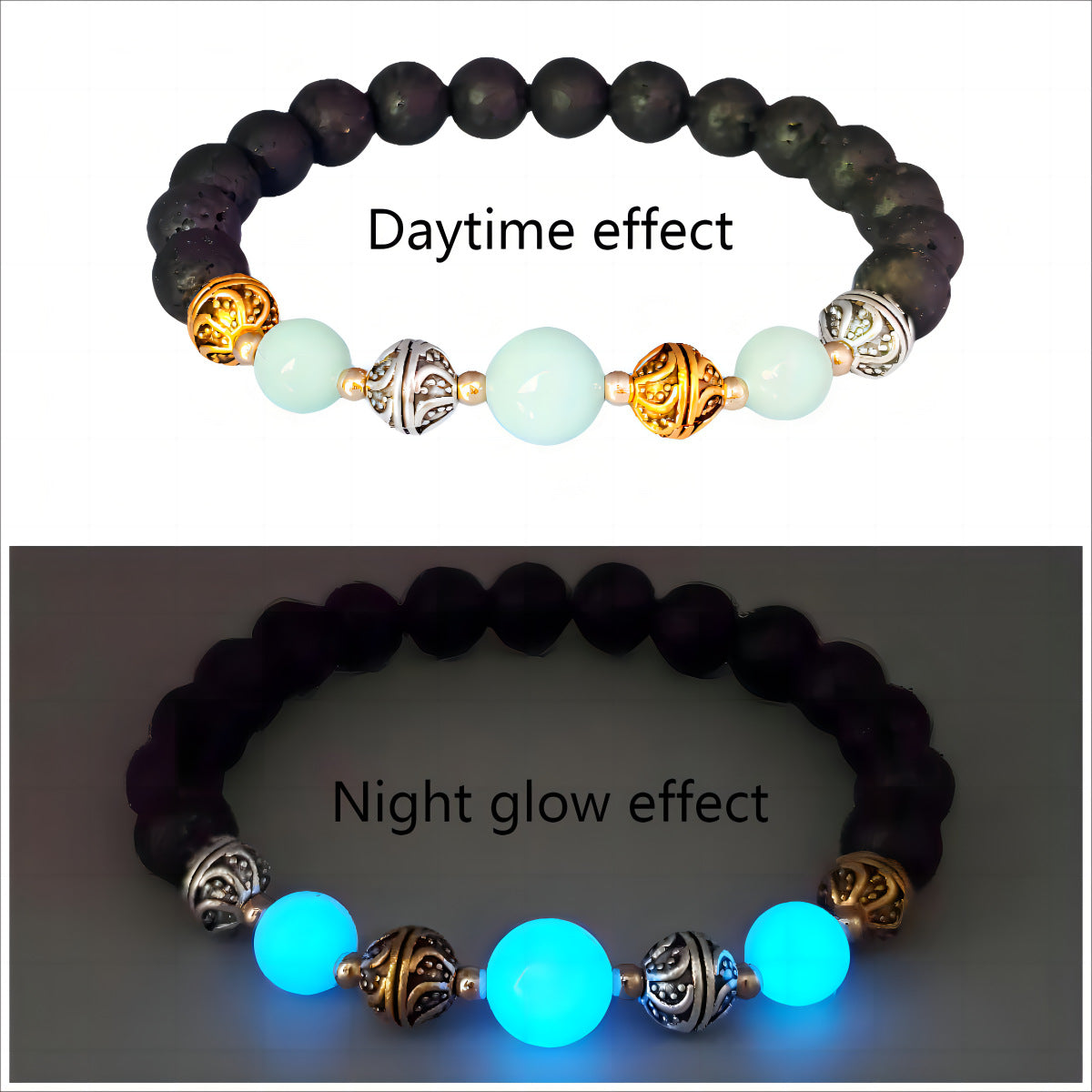 Wholesale Natural volcanic stone yoga luminous bracelet