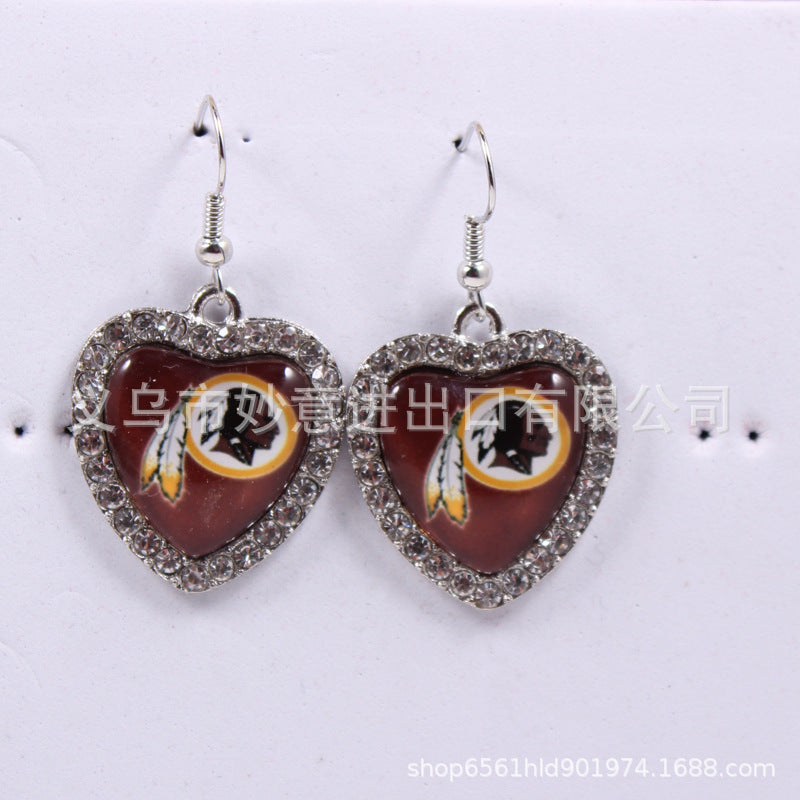 Wholesale Peach Dot Diamond Logo Earrings