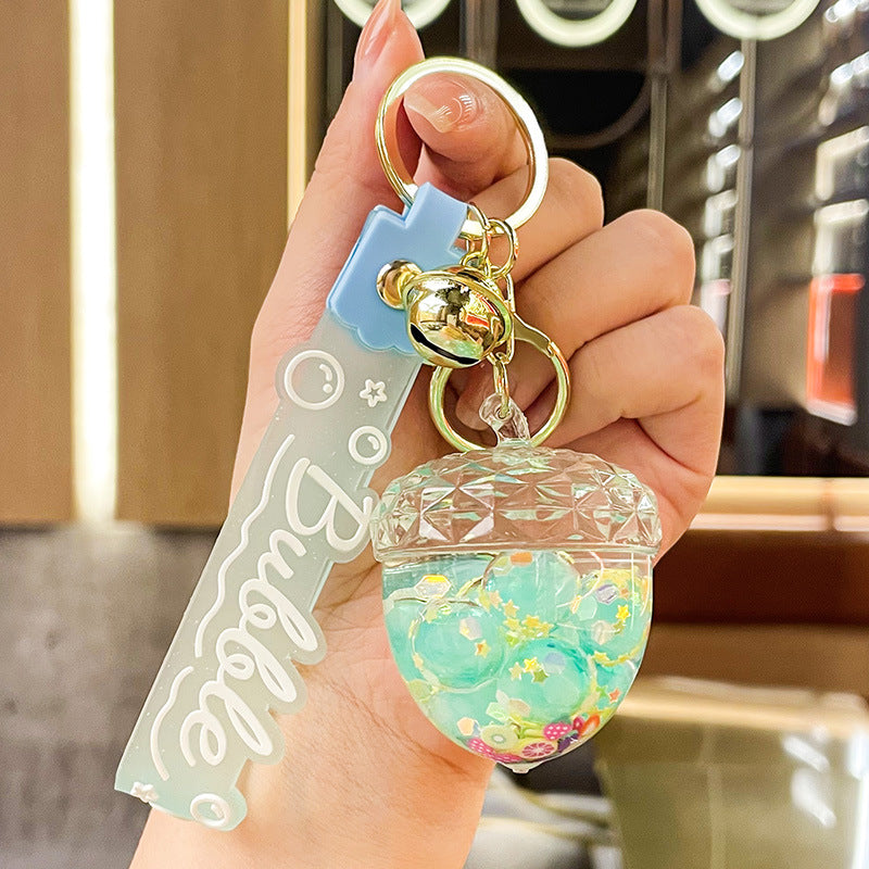 Wholesale New Acrylic Oiled Luminous Pine Cone Keychain