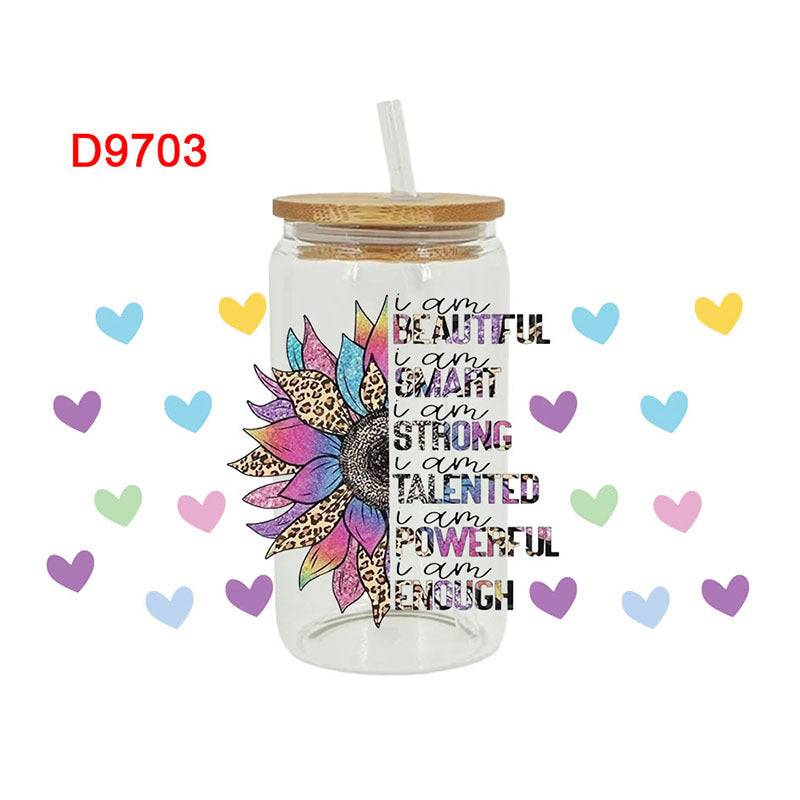 Wholesale Flower Butterfly 16oz Cup UV DTF Wraps
