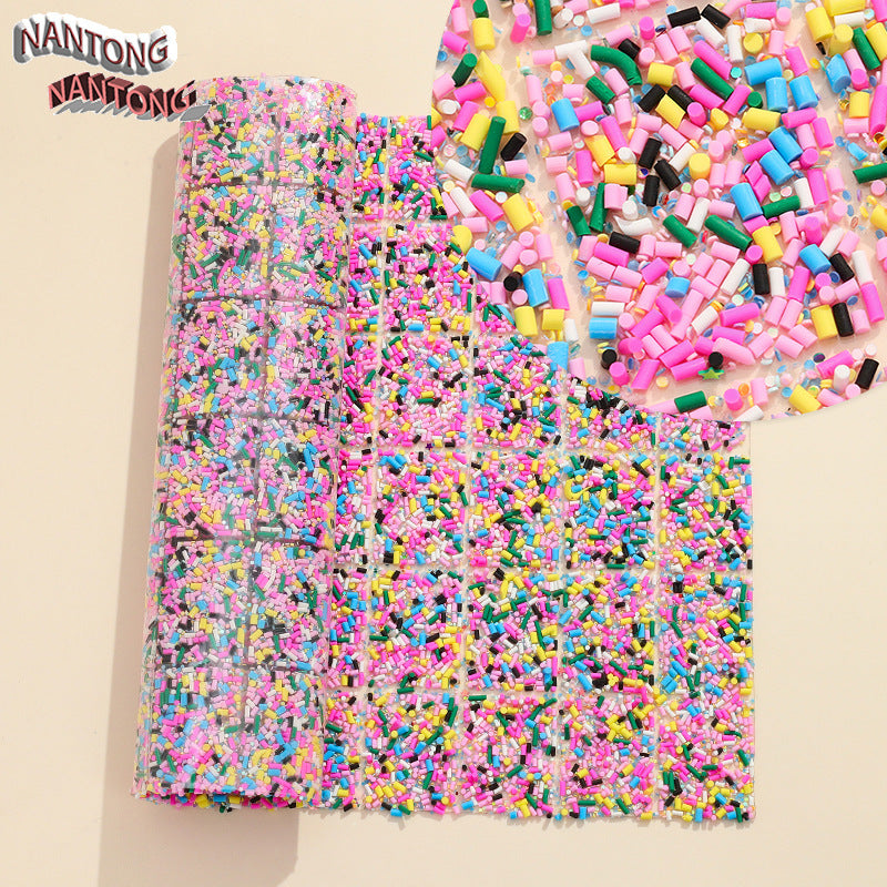 Wholesale Pointed bottom rhinestone with resin cylinder mixed DIY double-sided tape drill piece