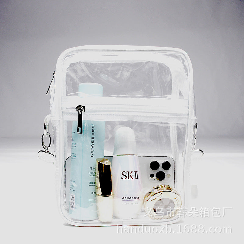 Wholesale Transparent PVC Zippered Adjustable Crossbody Bag