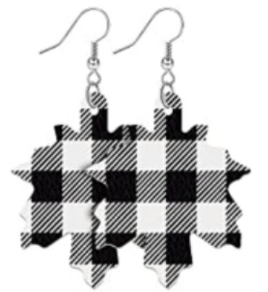 Wholesale Thanksgiving Pumpkin Turkey Festival Skin Maple Leaf PU Earrings