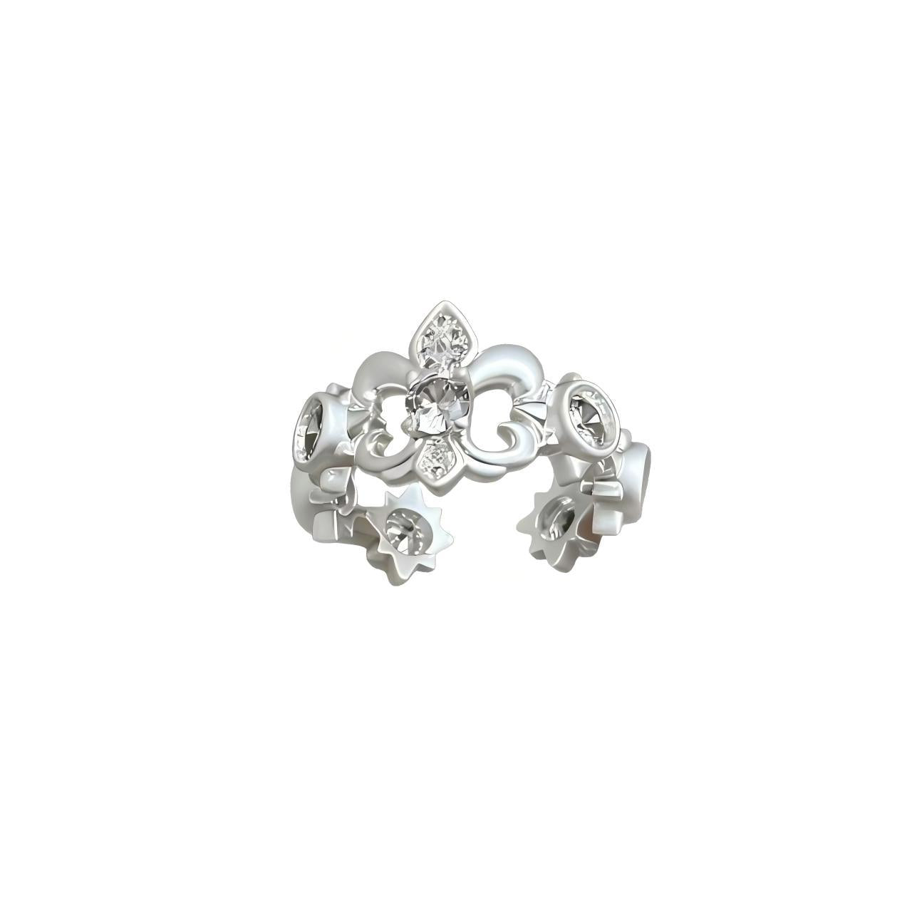 Wholesale Cross Retro White Iris Zircon Open Ring