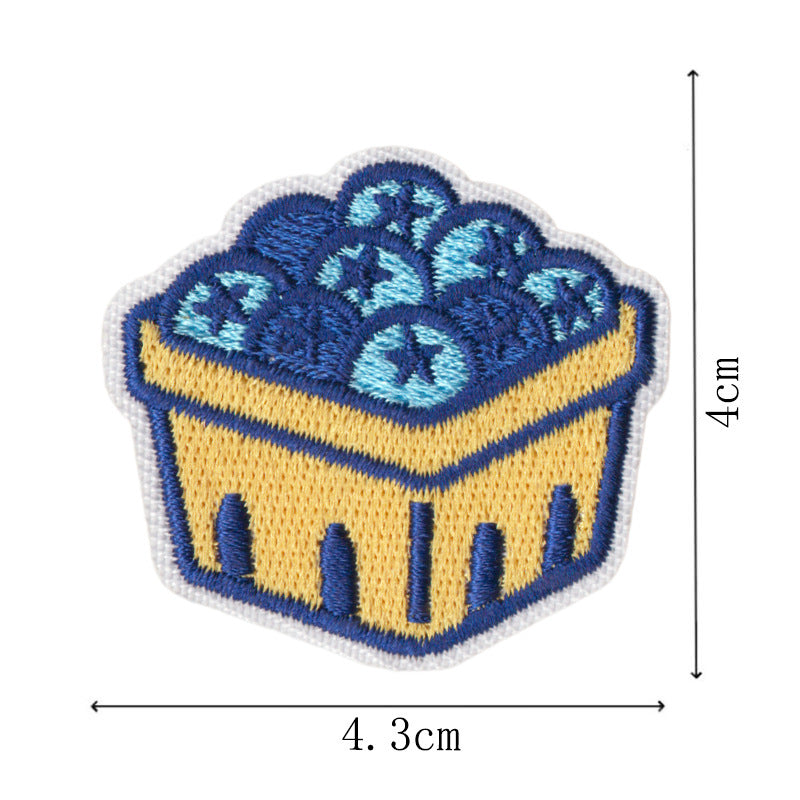 Wholesale Blue Dessert Cake Iron On Embroidered Patches 9 Piece Set For DIY Clothing Bags Gift