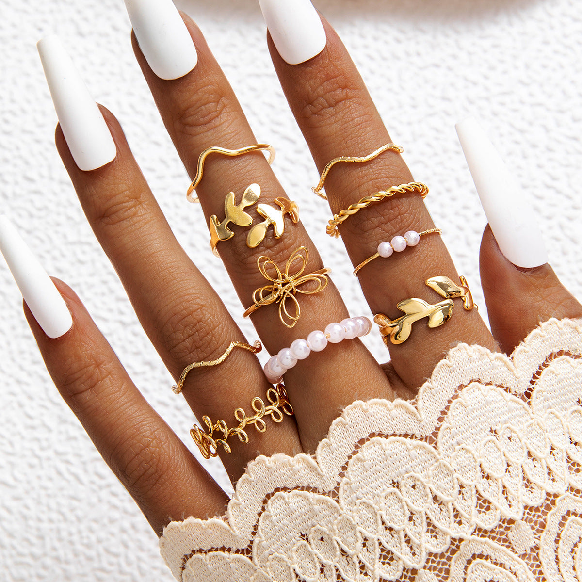 Wholesale Cool style multi-piece set of plain rings