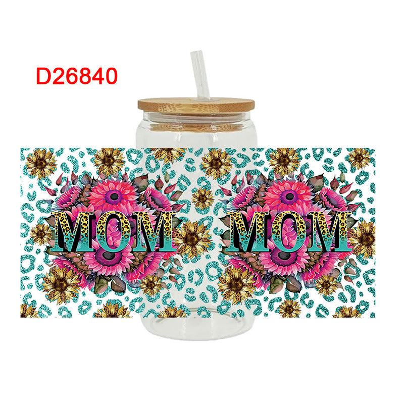 Wholesale Mother's Day Colorful Flowers Series 16oz Cup UV DTF Wraps
