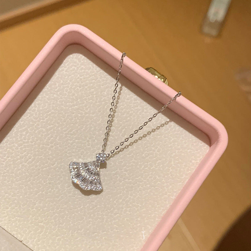 Wholesale Silver skirt with hollowed out umbrella skirt Titanium Steel Necklace