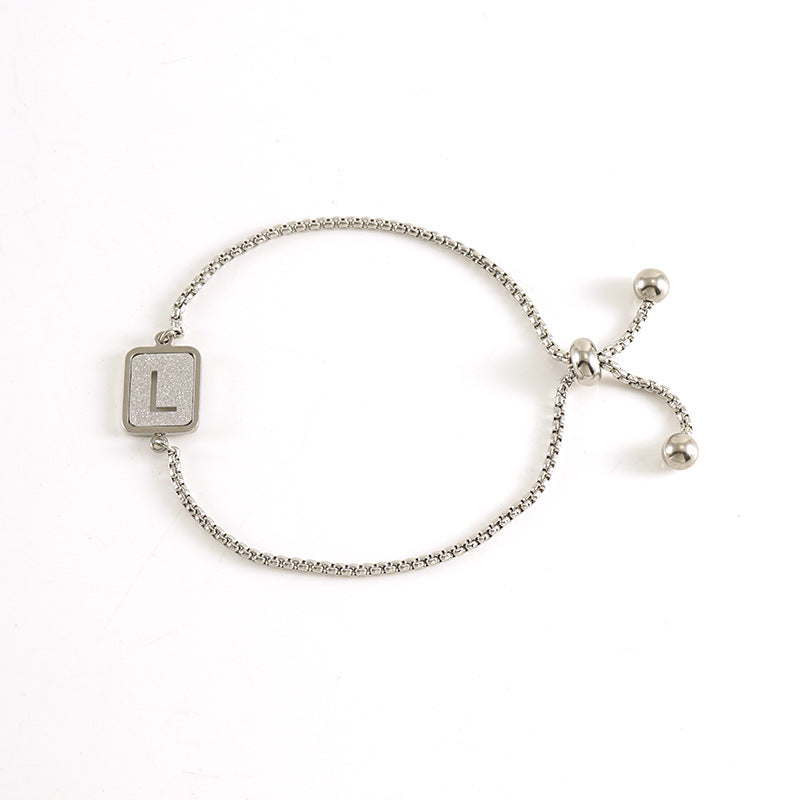Wholesale Letter Female Adjustable Titanium Steel Bracelet