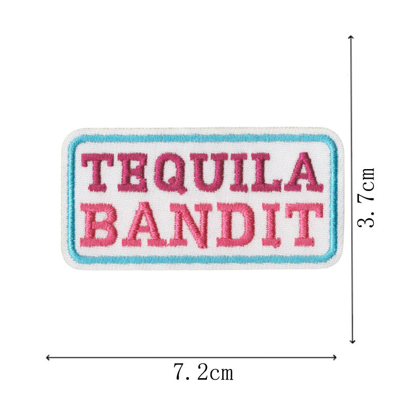 Wholesale Stylish Bar Theme Embroidered Patches Embroidery Thread Set Of 16 Cartoon Letter Badges For et DIY Scrapbook Fashion Accessory