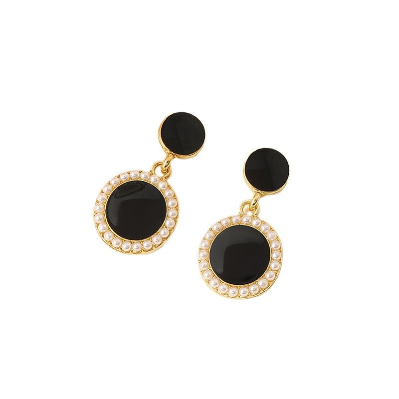 Wholesale Geometric Round Pearl Vintage Earrings